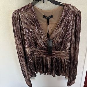 NWT BCBG Maxazaria Blouse - Purple Metallic